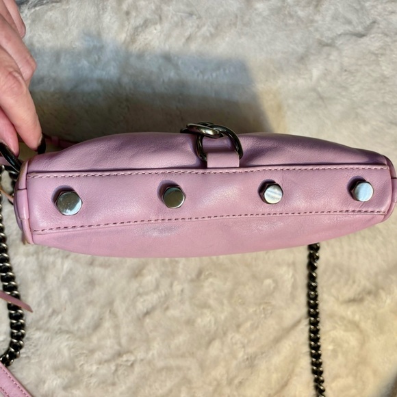 Rebecca Minkoff Leather Crossbody Pink Nickel-tone Hardware Tassel Zipper Pulls - Picture 9 of 16